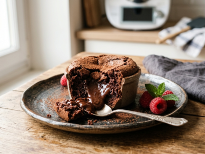 Moelleux au chocolat sans lactose réalisé au Thermomix