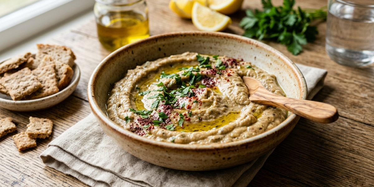 Moutabbal sans sésame et sans gluten – Purée d&rsquo;aubergines grillées