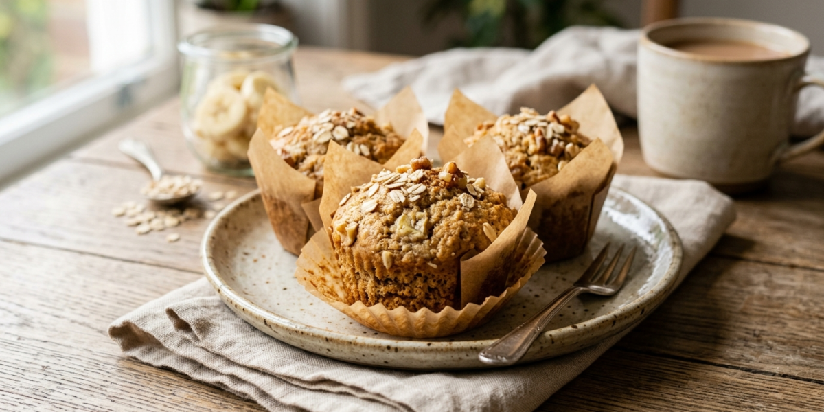 Muffins banane sans gluten, sans lactose et sans œuf