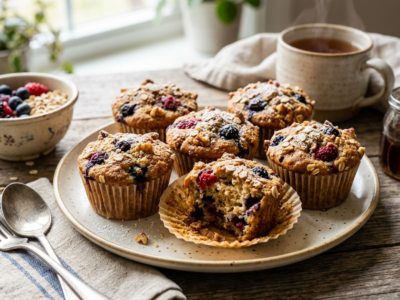 Muffins petit déjeuner sans gluten et sans œuf