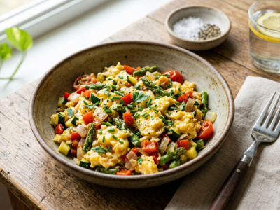 Œufs brouillés aux légumes Whole30 sans lactose