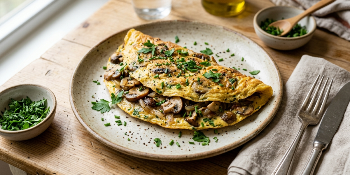 Omelette aux champignons Whole30 sans lactose