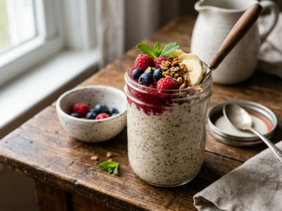 Overnight oats sans gluten sans lactose