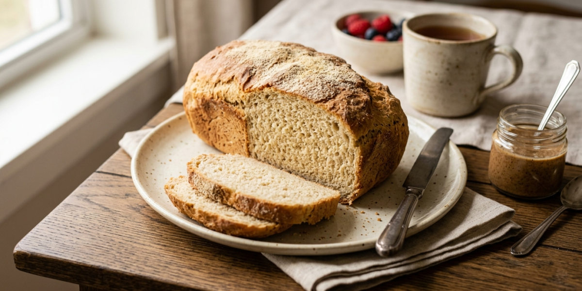 Pain à la farine d&rsquo;amande sans gluten et sans lactose réalisé à la machine à pain