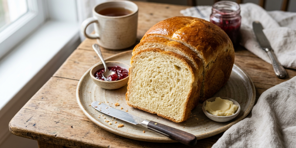 Pain au lait sans lactose réalisé à la machine à pain