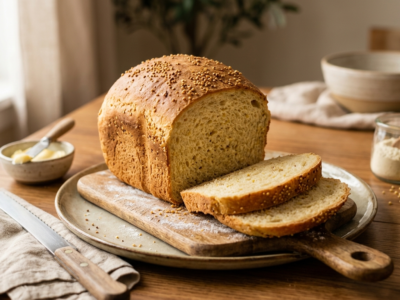 Pain au millet sans gluten réalisé à la machine à pain