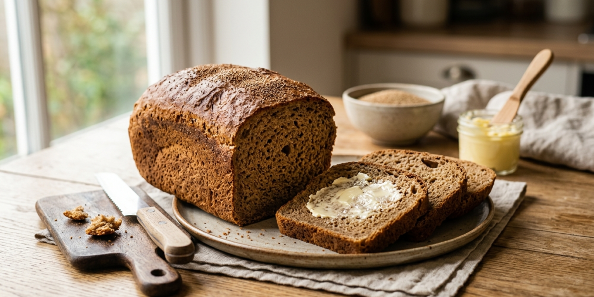 Pain au Teff sans gluten préparé à la machine à pain