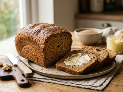 Pain au Teff sans gluten préparé à la machine à pain