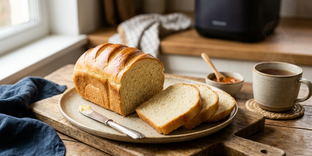 Pain viennois sans lactose préparé à la machine à pain