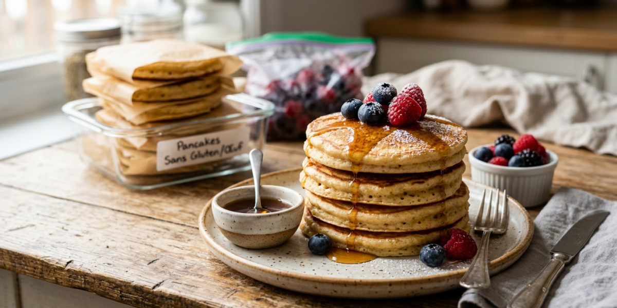 Pancakes sans gluten et sans œuf à préparer en meal prep et congeler