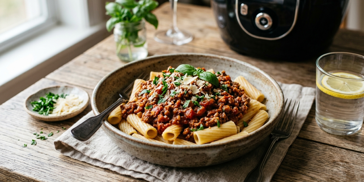 Pâtes Bolognaise Sans Gluten et Sans Lactose au Cookeo