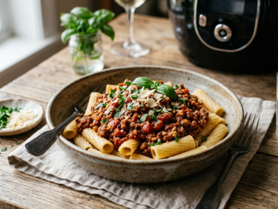 Pâtes Bolognaise Sans Gluten et Sans Lactose au Cookeo