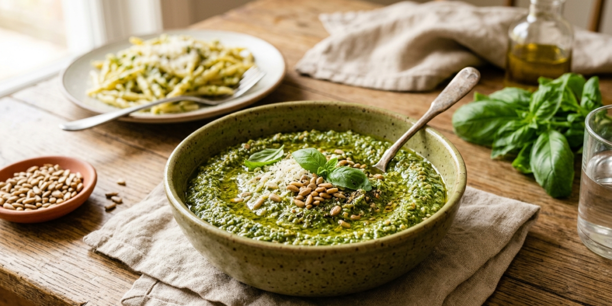 Pesto au basilic sans fruits à coque