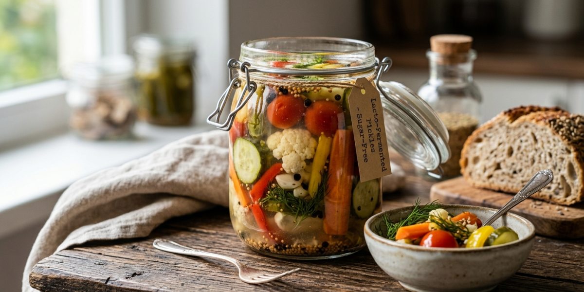 Pickles lacto-fermentés sans sucre