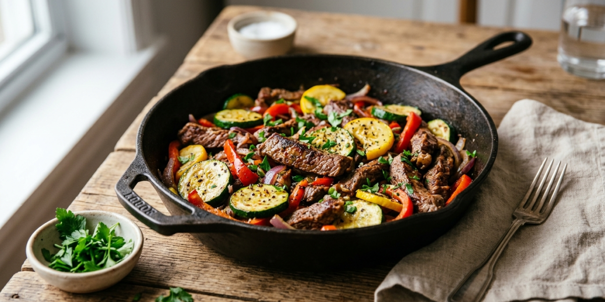 Poêlée de bœuf et courgettes Whole30 sans lactose