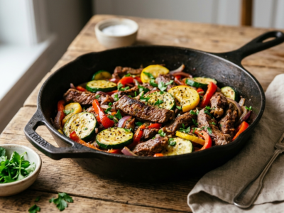 Poêlée de bœuf et courgettes Whole30 sans lactose