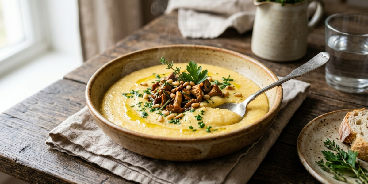 Polenta crémeuse sans lactose et sans gluten