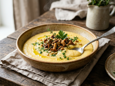 Polenta crémeuse sans lactose et sans gluten