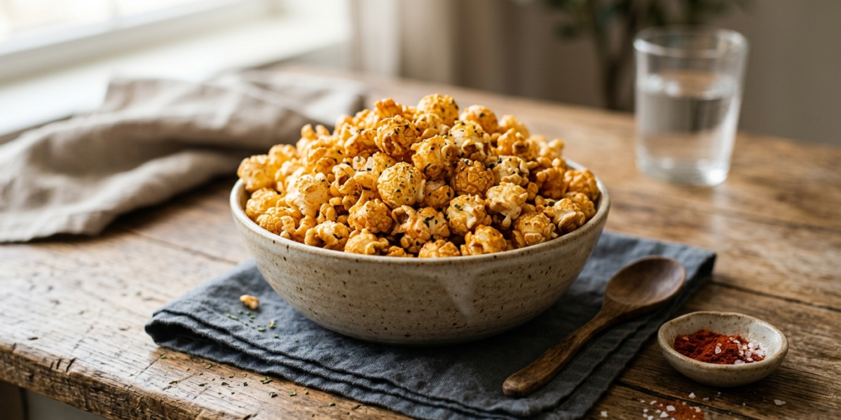 Pop corn au paprika, sans gluten et sans lactose