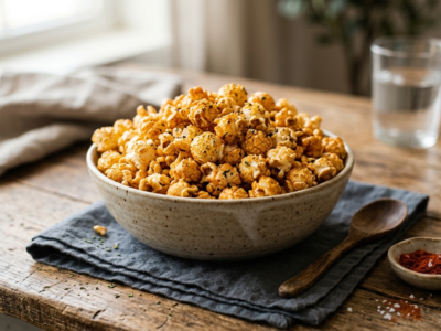 Pop corn au paprika, sans gluten et sans lactose