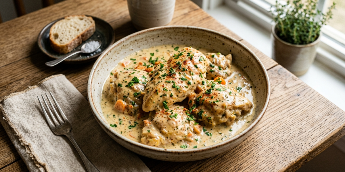 Poulet Cookeo sans gluten à la sauce crémeuse