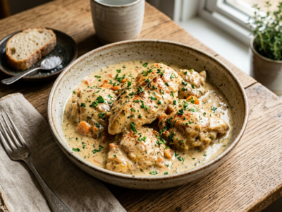 Poulet Cookeo sans gluten à la sauce crémeuse
