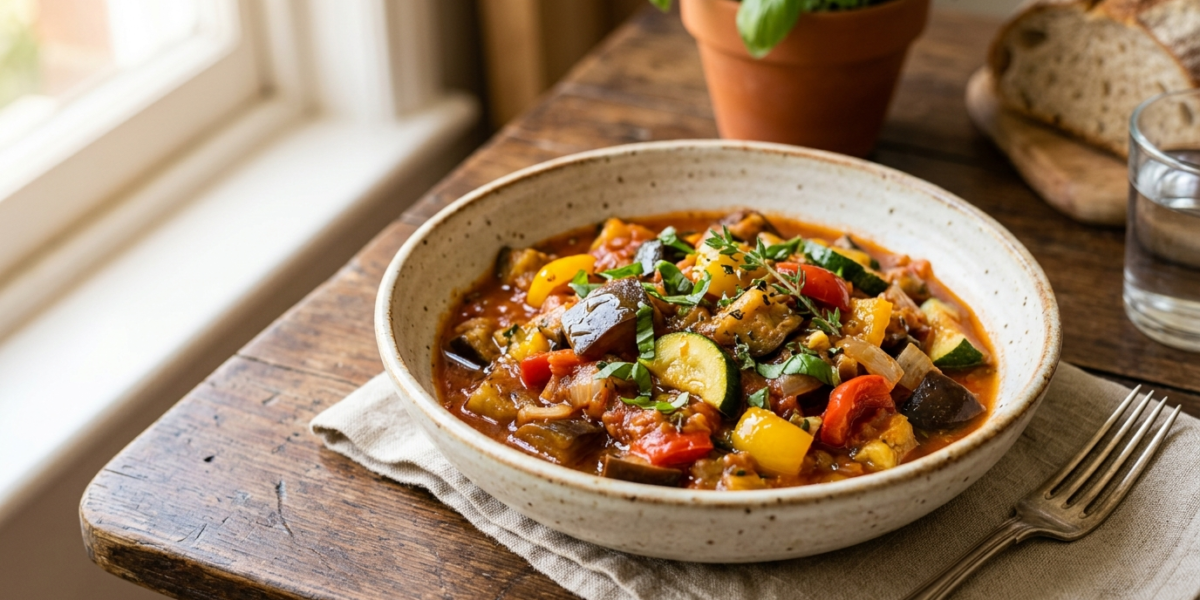 Ratatouille sans gluten réalisée au Thermomix