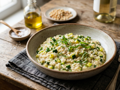 Risotto crémeux aux courgettes sans lactose