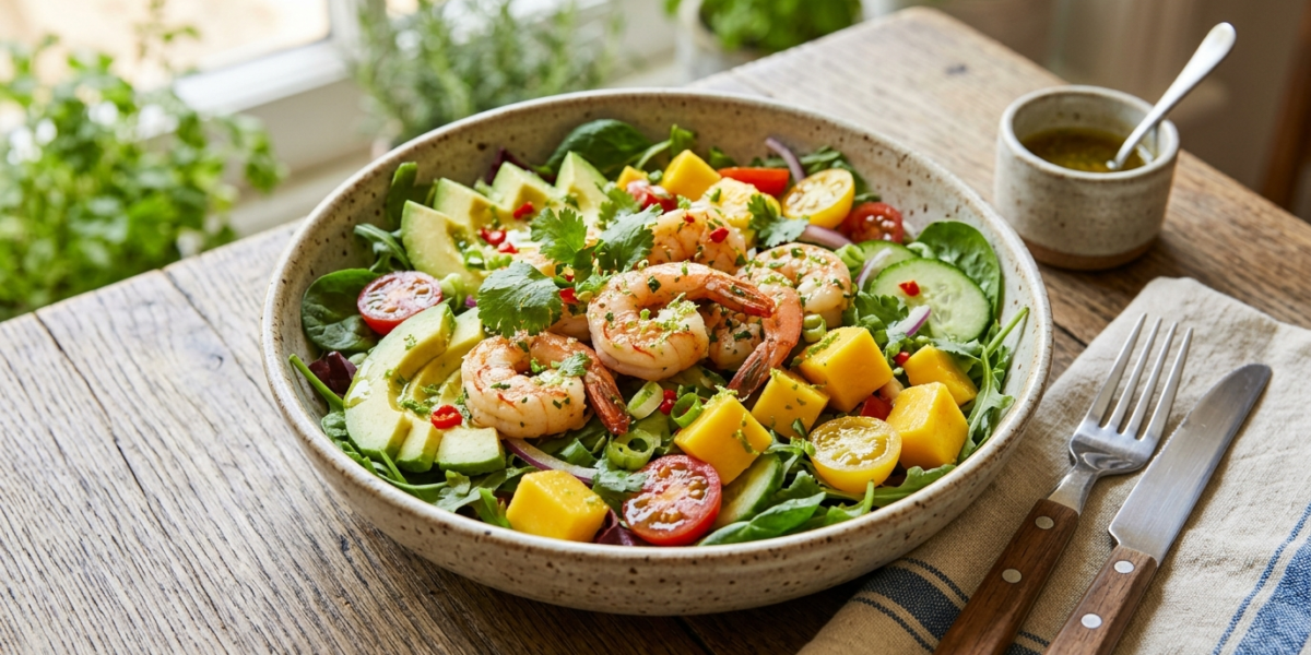 Salade Crevettes Mangue Whole30 Sans Gluten
