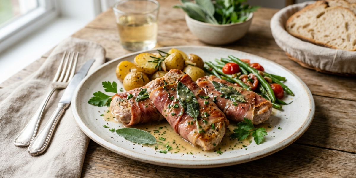 Saltimbocca sans lactose aux fines herbes et jambon de Parme