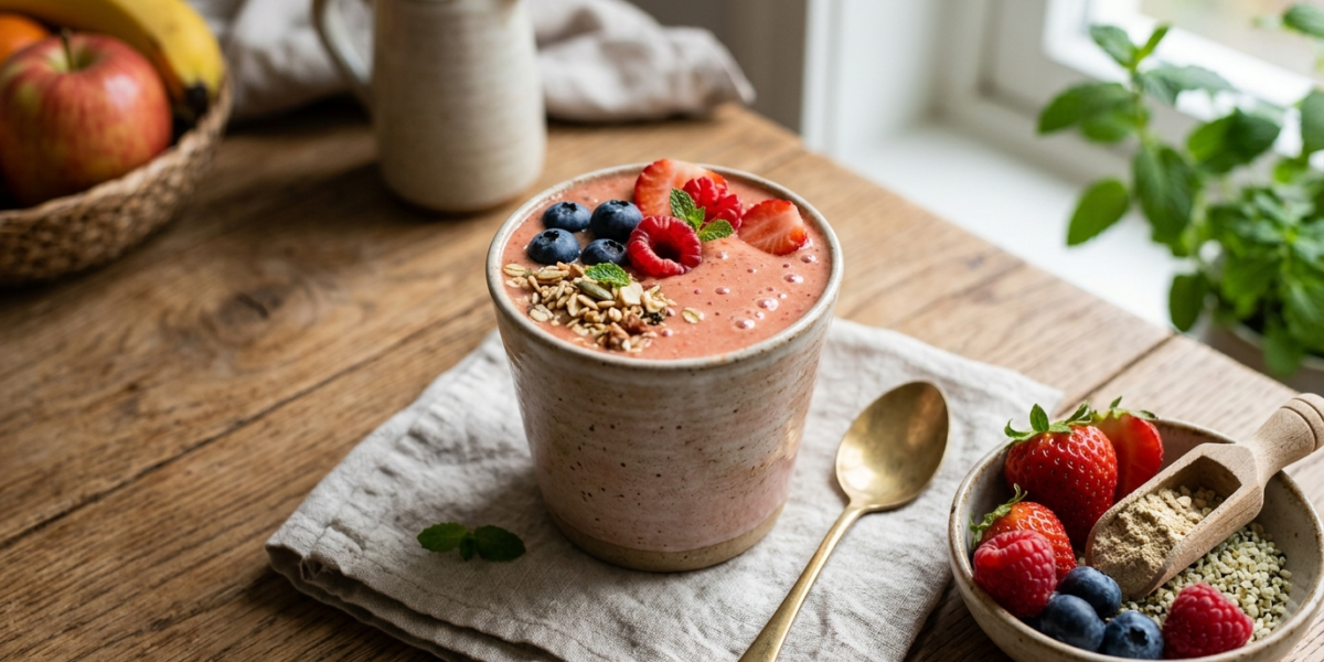 Smoothie protéiné sans lactose et sans soja