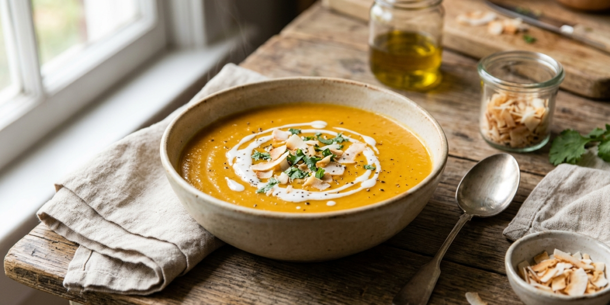 Soupe de Butternut à la Noix de Coco Whole30 sans Gluten