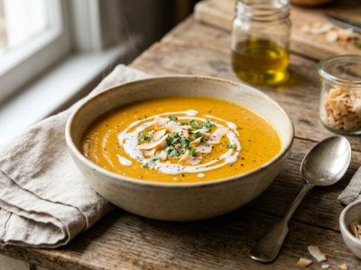 Soupe de Butternut à la Noix de Coco Whole30 sans Gluten