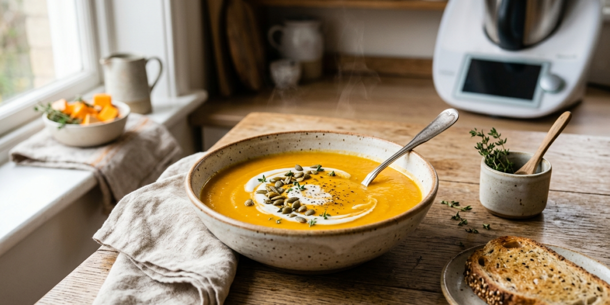 Soupe de courge butternut au Thermomix sans lactose