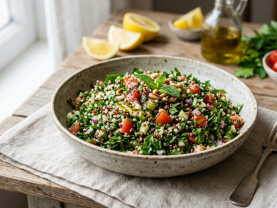Taboulé au persil frais sans lactose et sans gluten