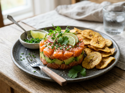 Tartare de saumon et avocat Whole30 sans gluten