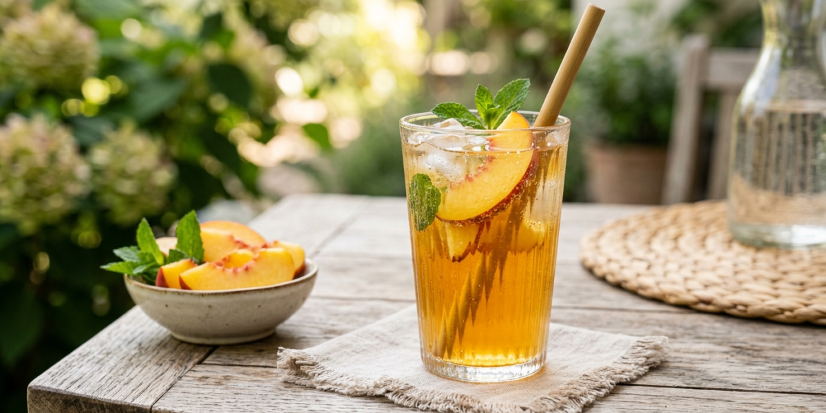 Tisane glacée à la pêche sans gluten
