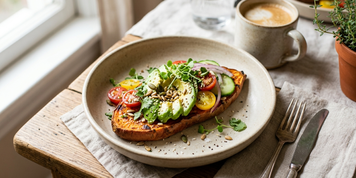 Toast de patate douce garni sans gluten