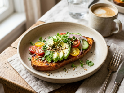 Toast de patate douce garni sans gluten