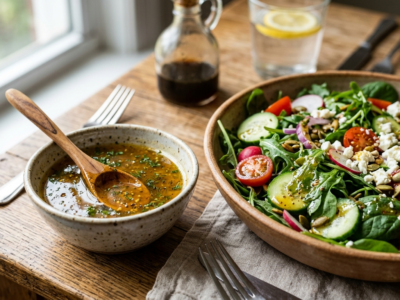 Vinaigrette au miel sans gluten et sans œuf