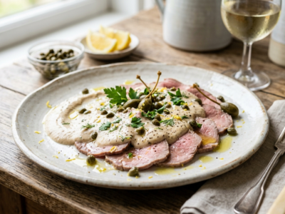 Vitello Tonnato sans gluten – Veau froid à la sauce thon légère