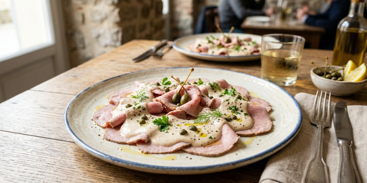 Vitello Tonnato sans œufs – Veau poché à la sauce au thon légère