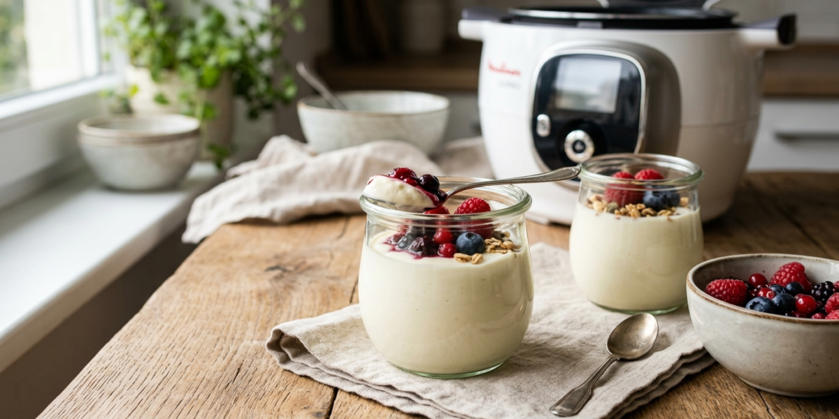 Yaourt maison sans lactose au Cookeo