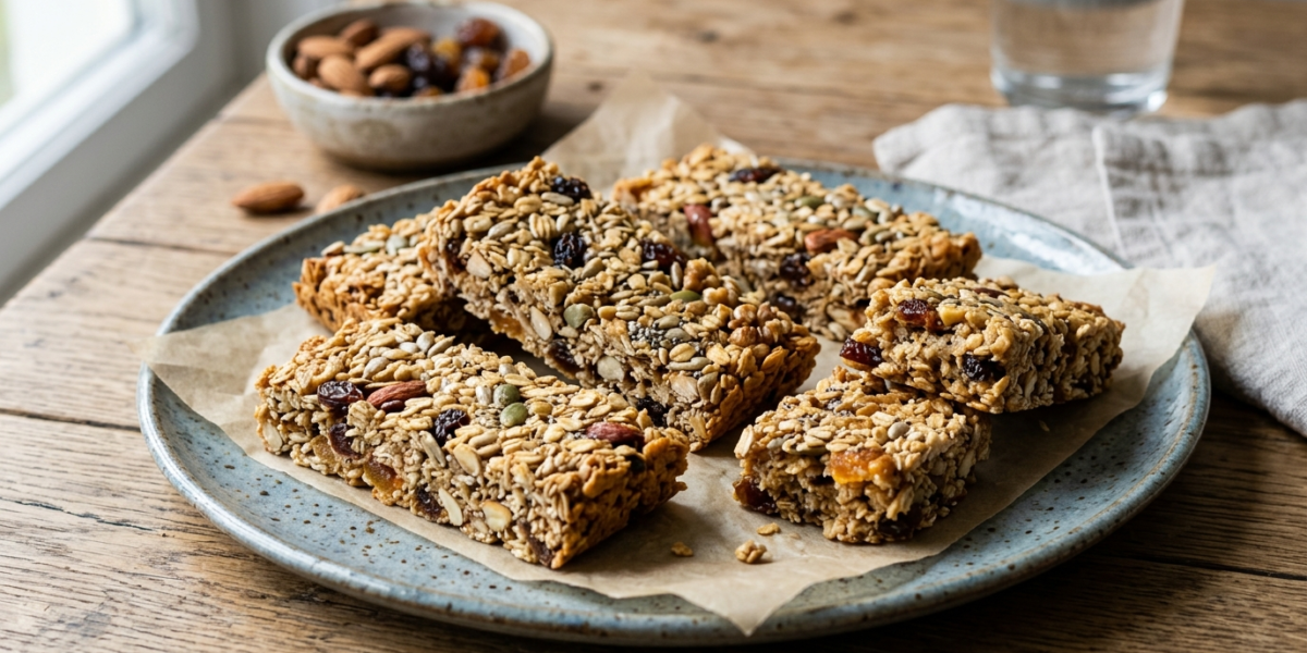 Barres de céréales maison pour enfant sans gluten et sans sucre ajouté