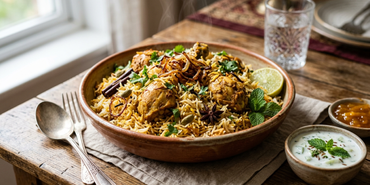 Biryani au poulet sans gluten : un plat indien parfumé et savoureux