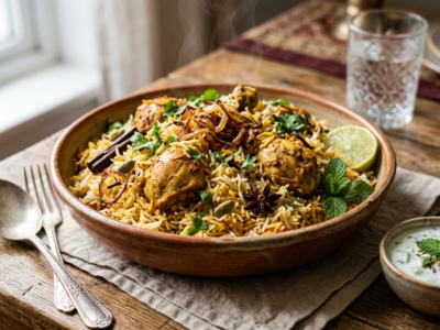 Biryani au poulet sans gluten : un plat indien parfumé et savoureux