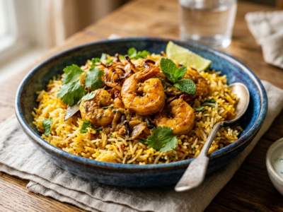 Biryani aux crevettes sans gluten