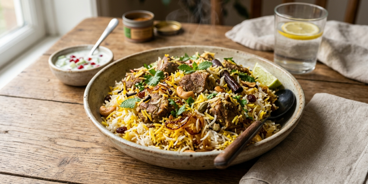 Biryani d&rsquo;agneau sans gluten – recette authentique et parfumée