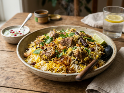 Biryani d&rsquo;agneau sans gluten – recette authentique et parfumée