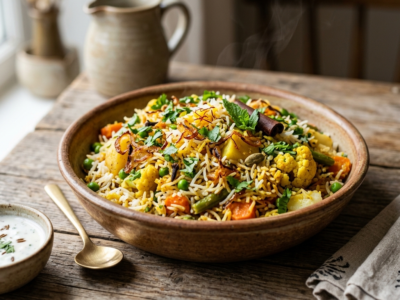 Biryani de légumes sans gluten